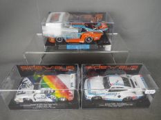 Sideways - 3 x slot cars including 2 x Porsche 935 and a BMW Sauber M1 racing cars in various