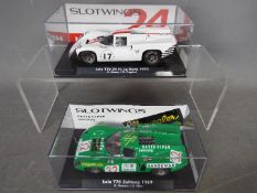 Slotwings - 2 x Lola T70 slot racing cars # W004-03, # SLW004-04.