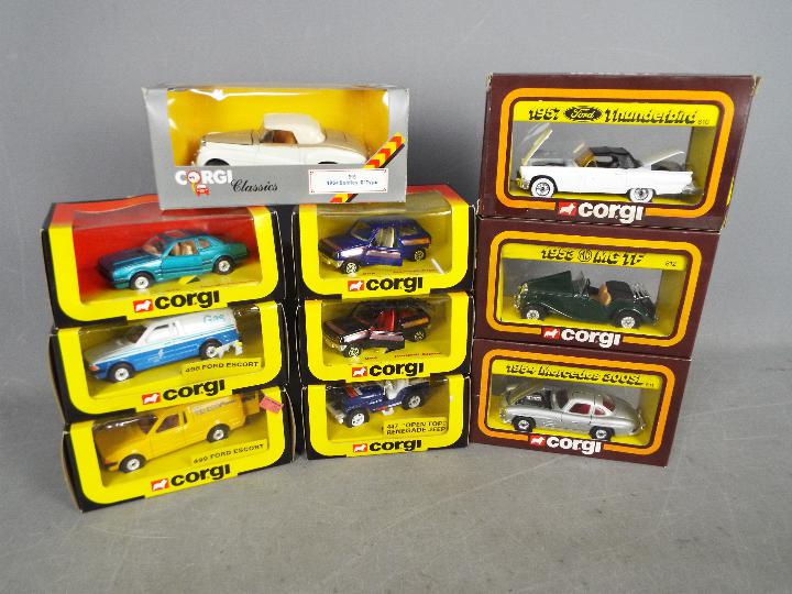 Corgi - A collection of 10 x boxed 1:36 scale vehicles including # 498 Ford Escort British Gas van,