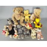 Browning, Others - A collection of 13 teddy bears and soft toys in a variety of sizes and colours.