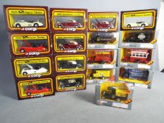 Corgi - A group of 17 x boxed vehicles mostly in 1:36 scale including # 803 Jaguar XK120 roadster