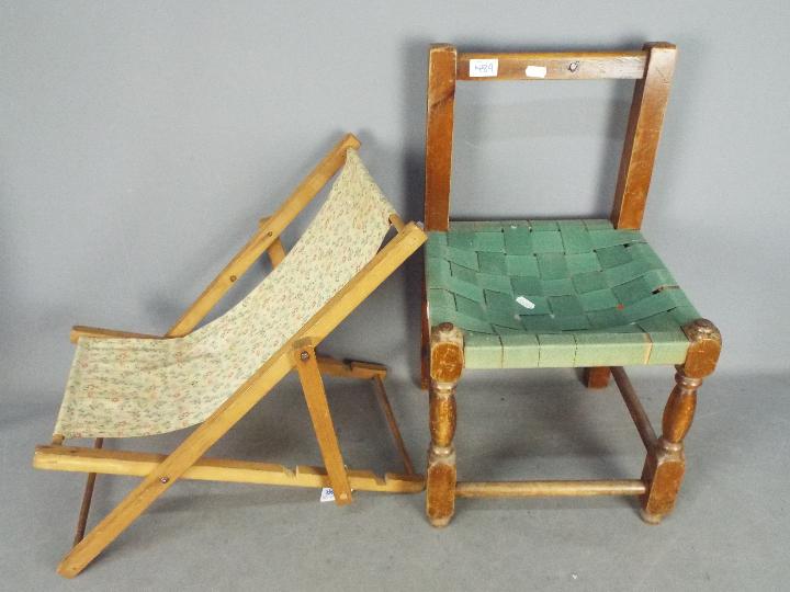 A mixed lot containing a vintage wooden children's chair, - Image 3 of 3