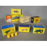 Matchbox, Corgi Toys, Britains - A collection of seven EMPTY diecast model boxes.