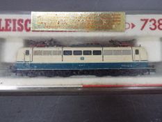 Fleischmann - A boxed Fleischmann #7381 N gauge electric locomotive 151 111-2 in DB blue and cream