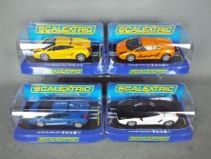 Scalextric - 4 x Lamborghini Gallardo models including a blue Superleggera,