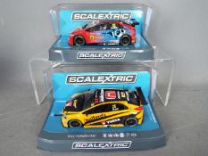 Scalextric - 2 x Honda Civic BTCC cars, number 25 Matt Neal car and number 55 Jeff Smith.