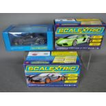 Scalextric - 3 x cars, Bugatti Veyron, Lamborghini Aventador LP700-4, Lamborghini Centenario.
