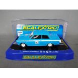 Scalextric - A Ford Cortina MkI racing car in blue. # C3307.
