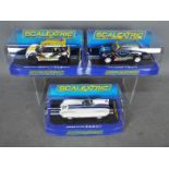 Scalextric - 3 x cars, Jaguar D Type, Mini Cooper, Mini Cooper S. # C3308, #C3428, # C3400.