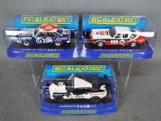 Scalextric - 3 x cars, a Holden L34 Torana, 2 x Chevrolet Camaro models. # C3304, # C3316, # C3391.