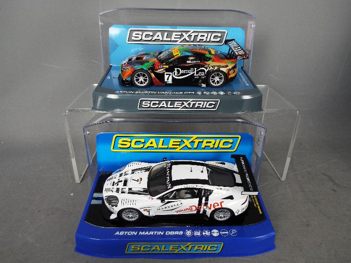 Scalextric - 2 x Aston Martin models,