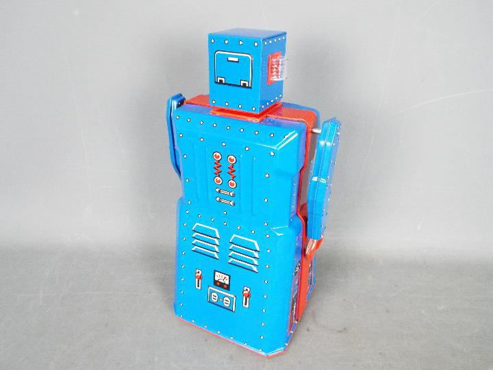 Rocket USA - Robot One, a tinplate battery powered bump and go vintage style robot from 2001. - Image 3 of 4