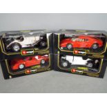 Bburago - 4 x cars in 1:18 scale including Mercedes Benz SSK, Ferrari F40,