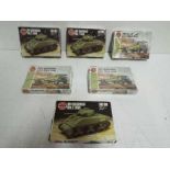 Six x AIRFIX / Humbrol Series 1 - H0/00 - WWII series model kits. Three x"AEC MATADOR + 5.