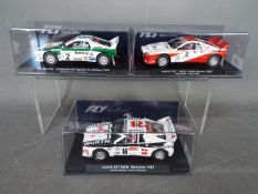 Flyslot - 3 x Lancia 037 models, 1983 Sanremo Rally car, 1984 Costa Brava Rally car,