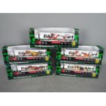 Oxford Diecast - Five boxed Oxford Diecast 1:76 scale diecast trucks from the 'Stobart Rugby League