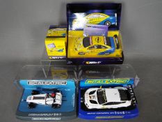 Scalextric - 3 x cars, a Caterham Superlight R300-S,