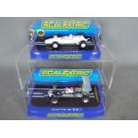 Scalextric - 2 x Lotus Type 49 slot cars,