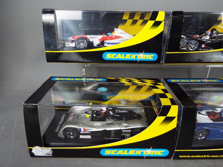 Scalextric - 4 x cars, a 2002 Toyota F1, 3 x Cadillac LMP cars. # C2455, # C2426T, # C2259, # C2340. - Image 2 of 3