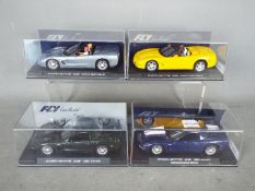 Flyslot - 4 x Chevrolet Corvette models, two convertibles with figures and two Z06 models.