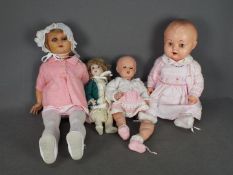 Kader, Others - A creche of four vintage dolls, including a plastic Kader dolls marked Kader,