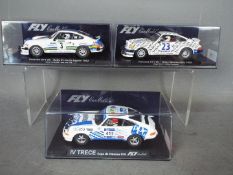 Flyslot - 3 x Porsche 911 SC models, 1980 Rally Montecarlo car,