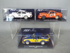 Flyslot - 3 x Porsche 934 racing models including two 1976 Trans-Am models and a 1978 Le Mans car