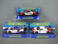 Scalextric - 3 x Audi R8GT3 models including Pheonix Racing, KK Performance, United Autosports.