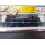 Fleischmann - A boxed Fleischmann #7335 N gauge electric locomotive 110 222-7 in DB blue livery.