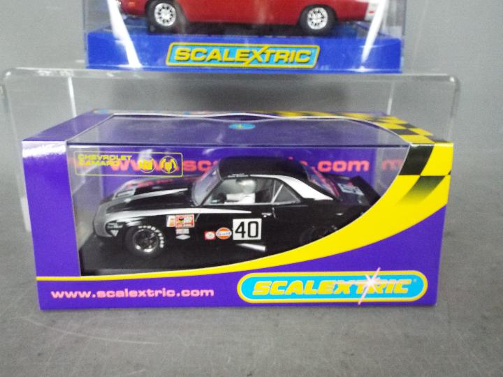 Scalextric - 2 x cars, Dodge Charger R/T Hot Rod, Chevrolet Camaro race car. # C3317, # C2654. - Image 2 of 3