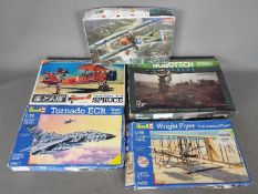 Academy, Revell, Nichimo - Five boxed plastic model kits.