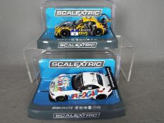 Scalextric - 2 x BMW Z4 GT3 models, number 17 Nurburgring car and number 9 ROAL Motorsport car.