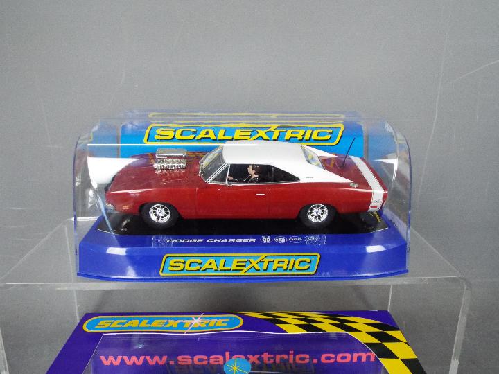 Scalextric - 2 x cars, Dodge Charger R/T Hot Rod, Chevrolet Camaro race car. # C3317, # C2654. - Image 3 of 3