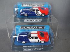 Scalextric - 2 x AMC Javelin racing models, 1971 Mark Donohue Watkins Glen car,