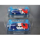 Scalextric - 2 x AMC Javelin racing models, 1971 Mark Donohue Watkins Glen car,