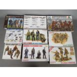 Dragon, Italeri, Revell - Nine boxed 1:35 scale plastic military model figure and accessory kits.