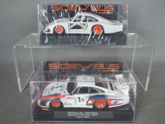 Sideways - 2 x Porsche 935/78 Moby Dick racing cars including 1978 Silverstone 6 hours car and a