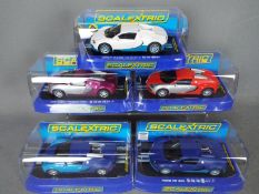 Scalextric - 5 x Bugatti Veyron models in various colours,