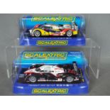 Scalextric - 2 x Peugeot 908 HDi FAP racing cars,