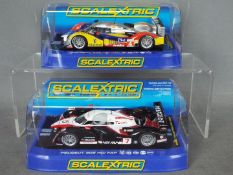 Scalextric - 2 x Peugeot 908 HDi FAP racing cars,