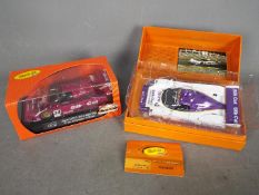 Slot-it - 2 x Jaguar XJR12 Le Mans slot cars including a pink Silk Cut liveried car and a limited