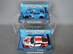 Scalextric - 2 x 2015 Aston Martin Vantage GT3 cars,