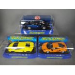 Scalextric - 3 x cars, Bugatti Veyron in blue,