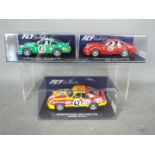 Flyslot - 3 x 1973 Porsche 911 Le Mans cars including RSR model in green and white,