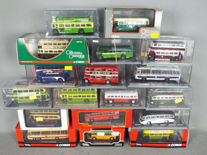 Corgi Original Omnibus - A collection of 18 x boxed 1:76 scale bus models including # OM42410