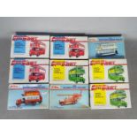 Keil Kraft - A group of 9 x 1:72 scale plastic bus and tram model kits including London Transport