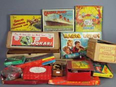 Mettype, Bayko, Others - A collection of vintage children's toys, games, and puzzles.