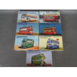 Tower Kits - A group of 7 x 1:76 scale plastic model bus and tram kits including London Feltham