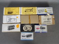 W&T - Black Country Models - Western Castings - A collection of 10 x white metal bus model kits in