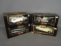 Bburago - Maisto A lot of 4 x boxed 1:18 scale cars including Jaguar SS100, Jaguar E Type,